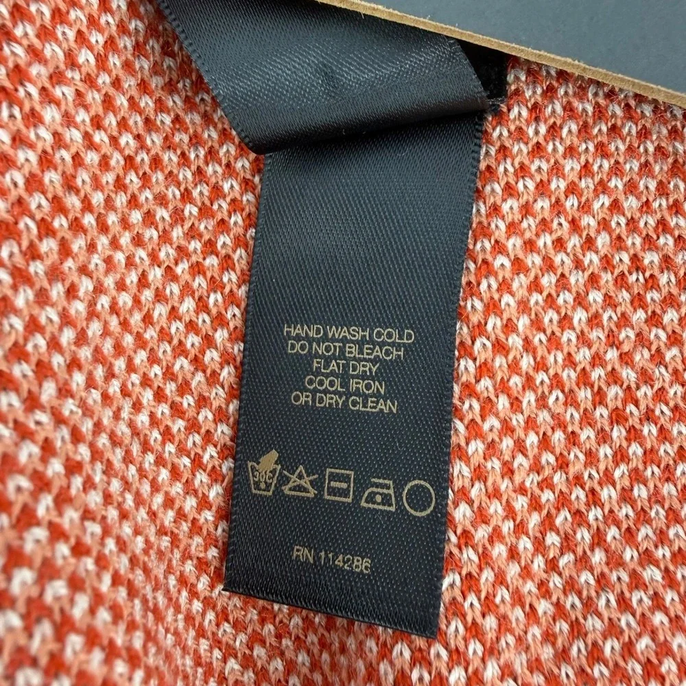 Frye Ruana Shawl Poncho One Size Apricot Colorblock Fringe NWT with flaw